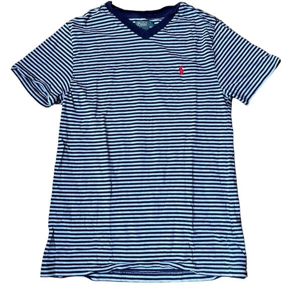 Ralph Lauren Boy's MD V-neck Striped T-shirt - Picture 1 of 3